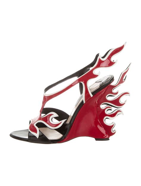 prada flames|prada flame wedge.